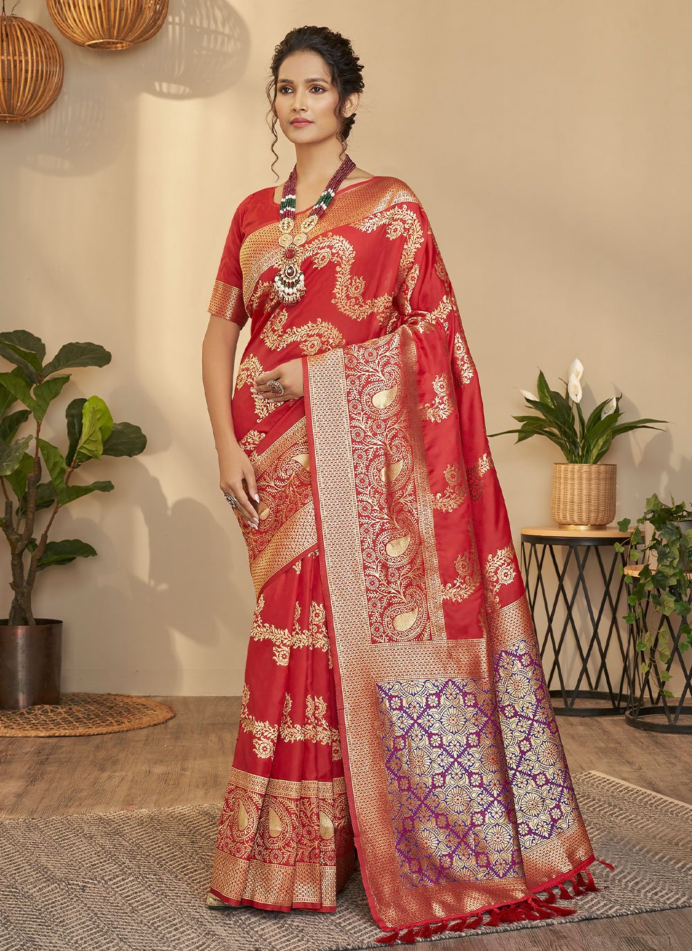 Red Party Silk Trendy Saree