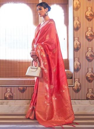 Red Silk Designer Traditional Saree