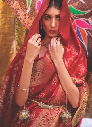 Red Silk Traditional Saree