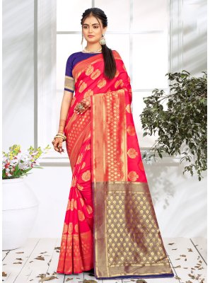 Red Weaving Classic Saree