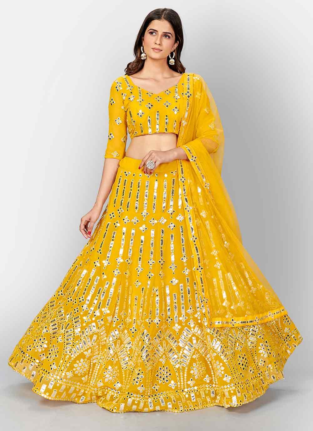 yellow lehenga online amazon