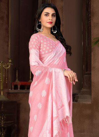 Resham Pink Contemporary Style Saree