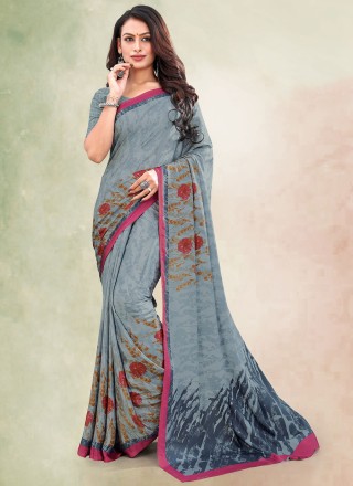 Peach ruffle saree - ANJU SHANKAR LABEL