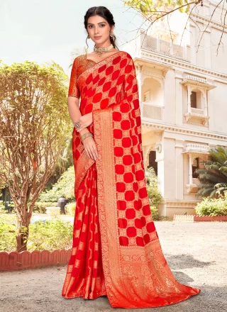 Saree Border Silk in Red