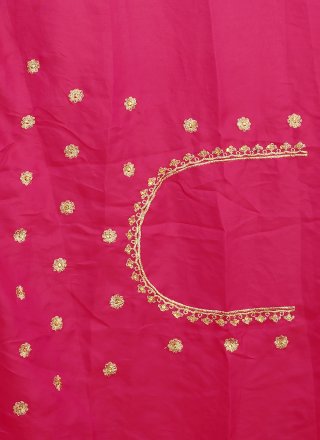 Satin Silk Embroidered Rani Traditional Designer Saree