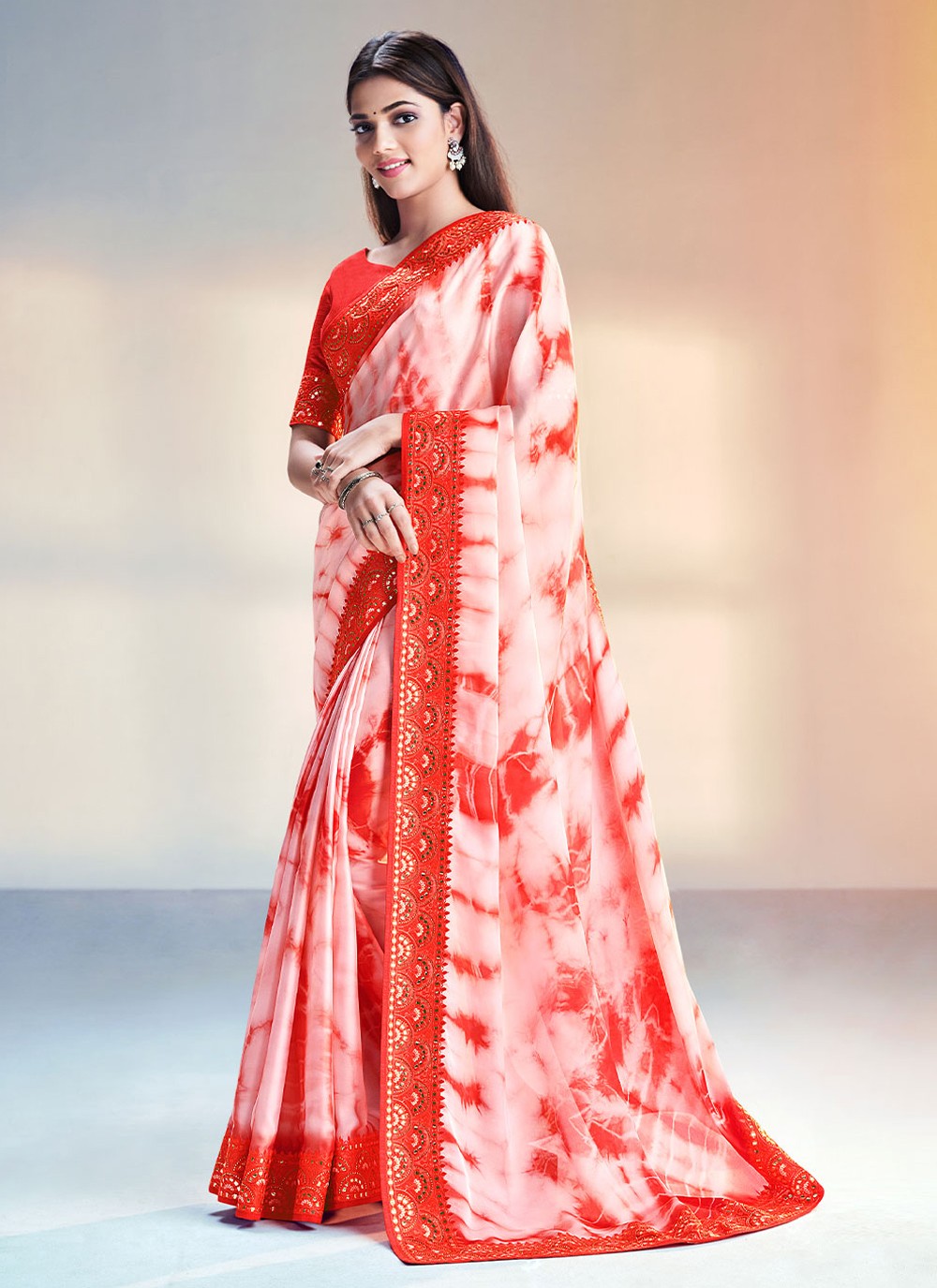 Satin Silk Wedding Traditional Saree