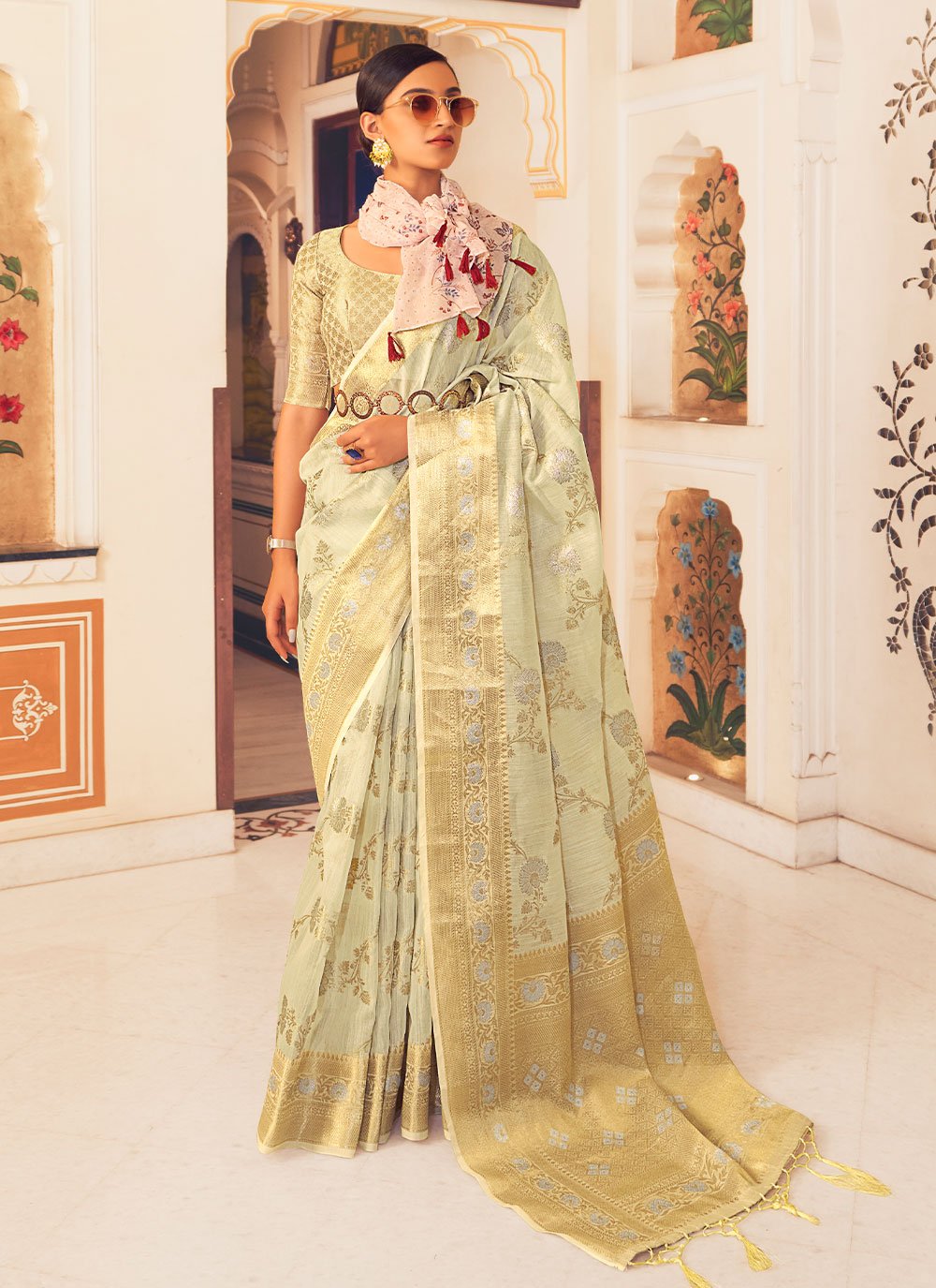 Satin Silk Wedding Trendy Saree