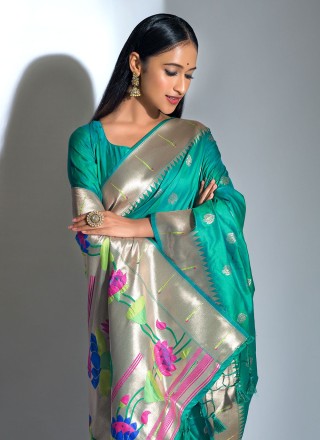 Sea Green Traditional Designer Saree