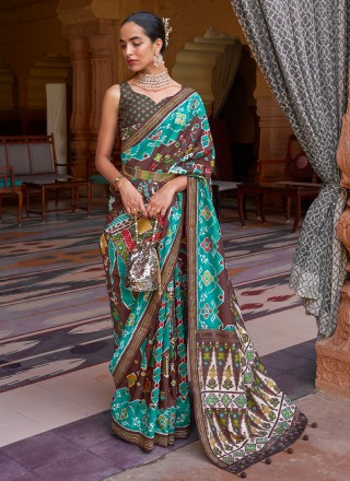 Sea Green Weaving Wedding Classic Saree