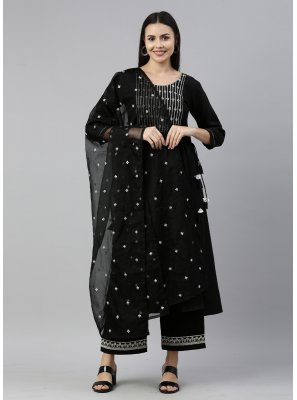 Sequins Black Readymade Salwar Kameez 