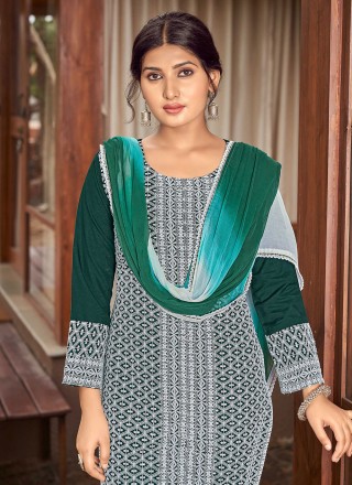 Sequins Green Readymade Salwar Suit