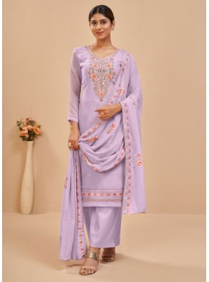 Sequins Lavender Designer Pakistani Suit 