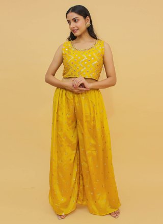 Sequins Mustard Designer Salwar Suit 