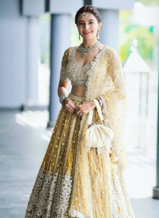 Sequins Net Lehenga Choli