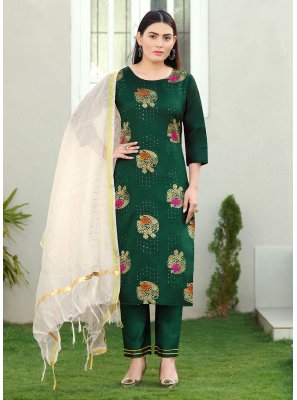Sequins Silk Pant Style Suit