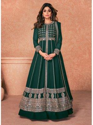 Shamita Shetty Magnetize Green Readymade Designer Salwar Suit