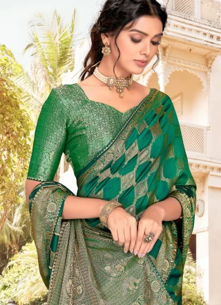Silk Border Green Classic Saree