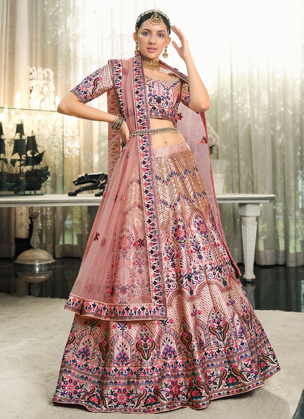 Designer Lehenga Choli in Yellow Color and Silk Fabric