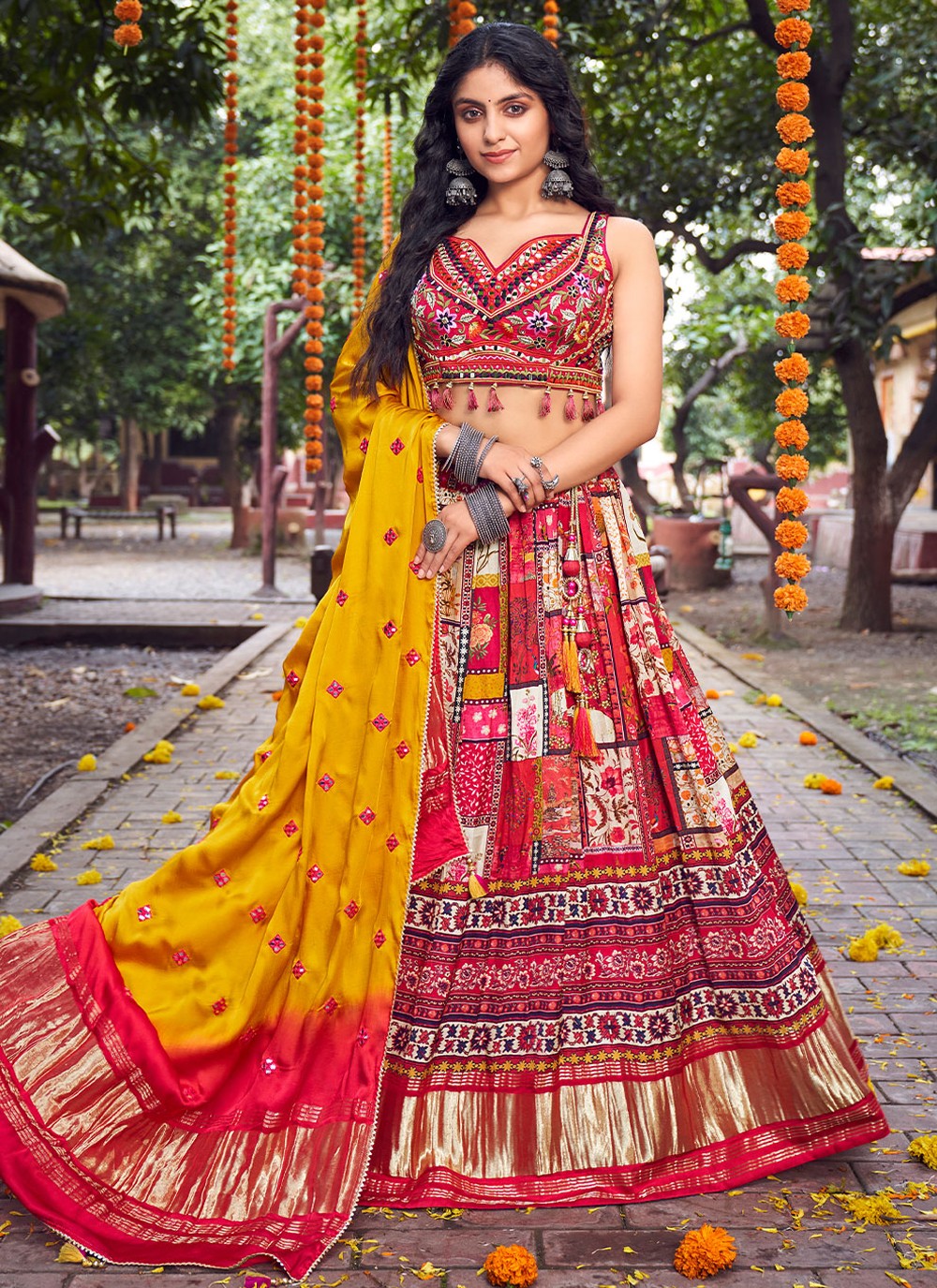 Silk Embroidered Designer Lehenga Choli in Multi Colour