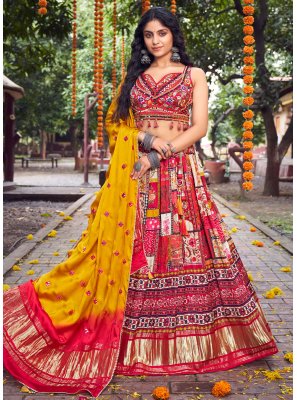 Silk Embroidered Designer Lehenga Choli in Multi Colour