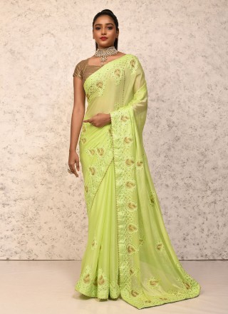 Silk Embroidered Designer Saree