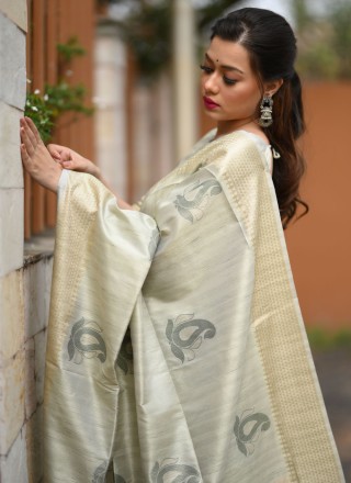 Silk Fancy Silver Traditional Saree