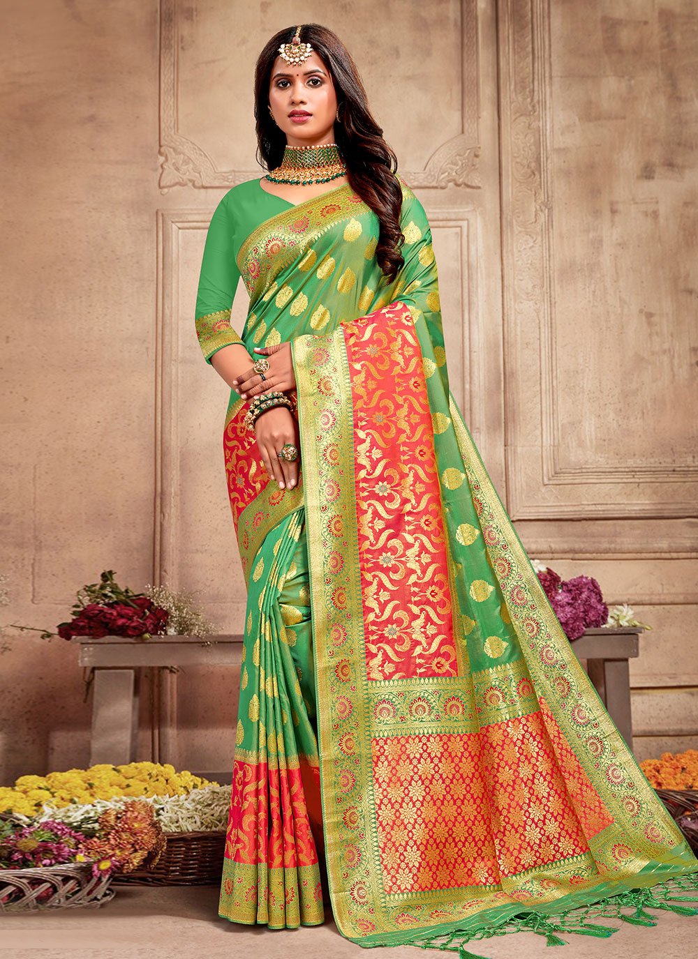 Silk Green Traditional Saree