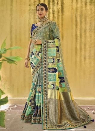Silk Multi Colour Contemporary Saree