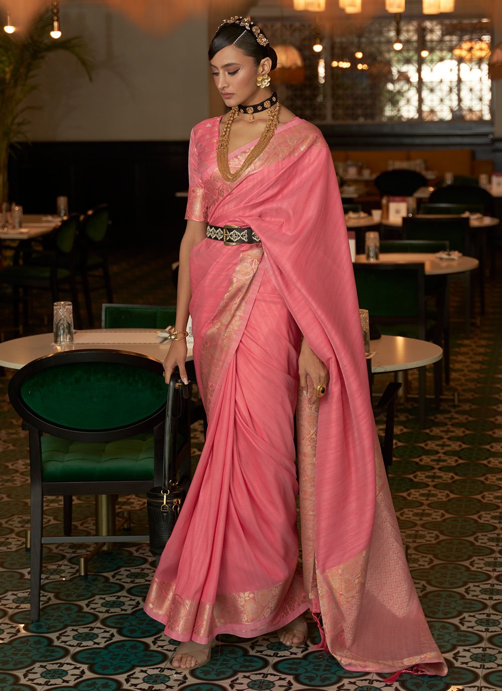 Silk Pink Saree