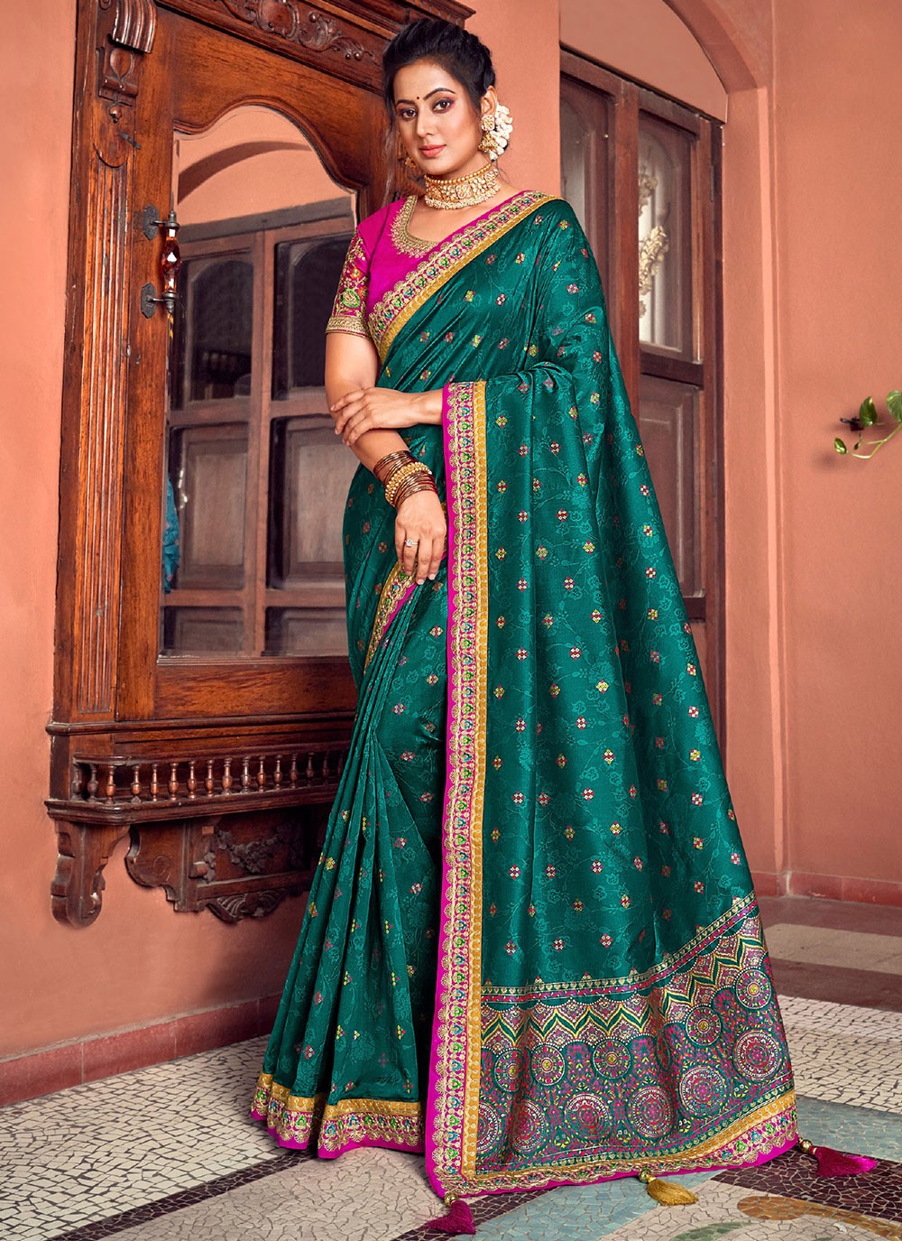 Silk Rama Meena Traditional Saree buy online