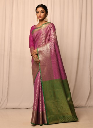 Silk Rani Weaving Classic Saree