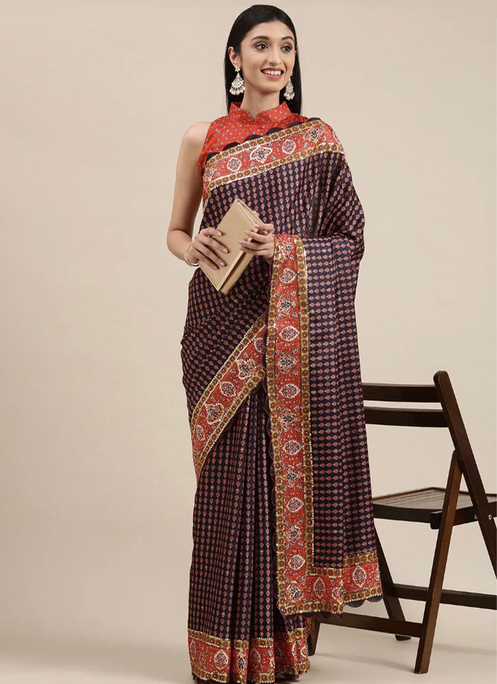 Silk Sequins Multi Colour Traditional Designer Saree