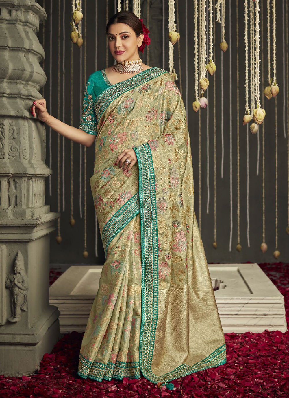 Silk Weaving Beige Contemporary Saree
