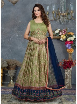 Silk Weaving Gold Readymade Trendy Gown 