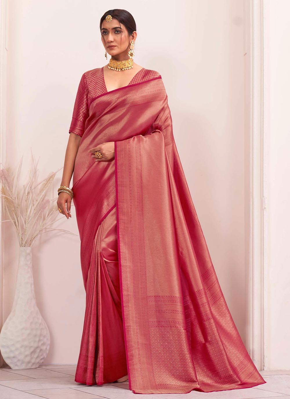 Silk Weaving Rani Classic Saree