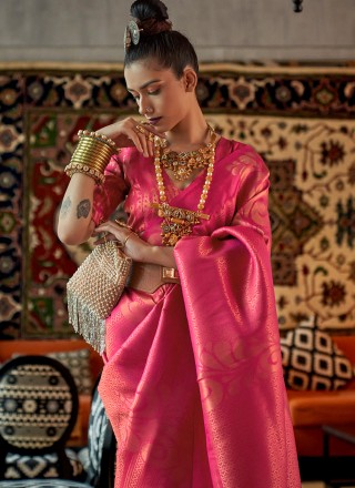 Silk Weaving Rani Trendy Saree