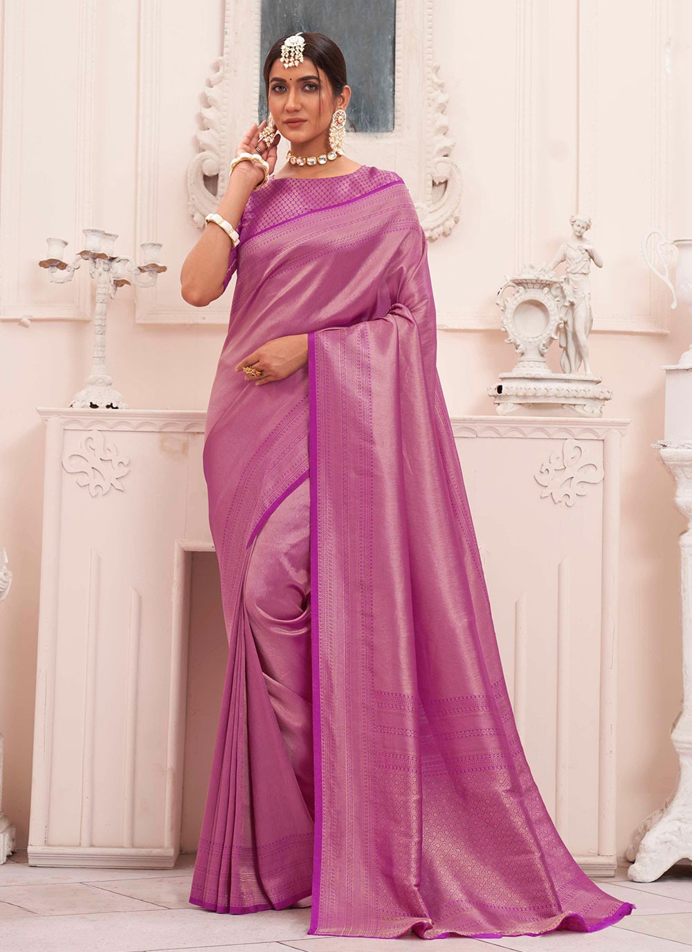 Silk Weaving Saree in Purple
