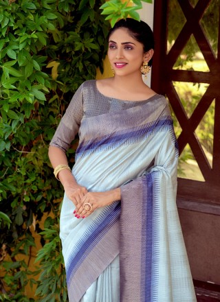 Silk Woven Blue Saree