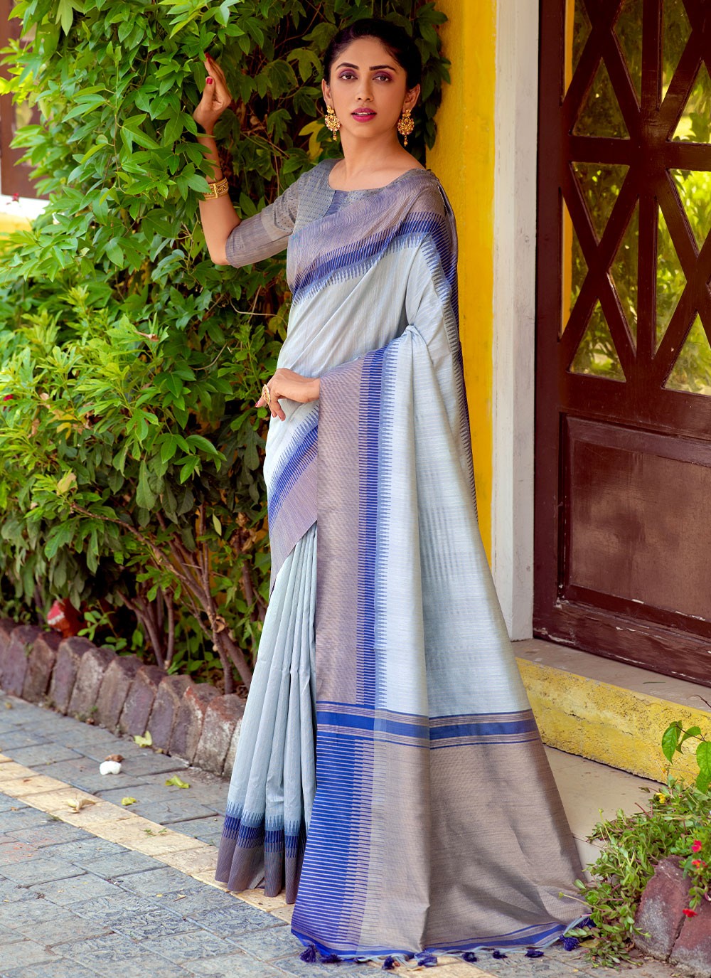 Silk Woven Blue Saree
