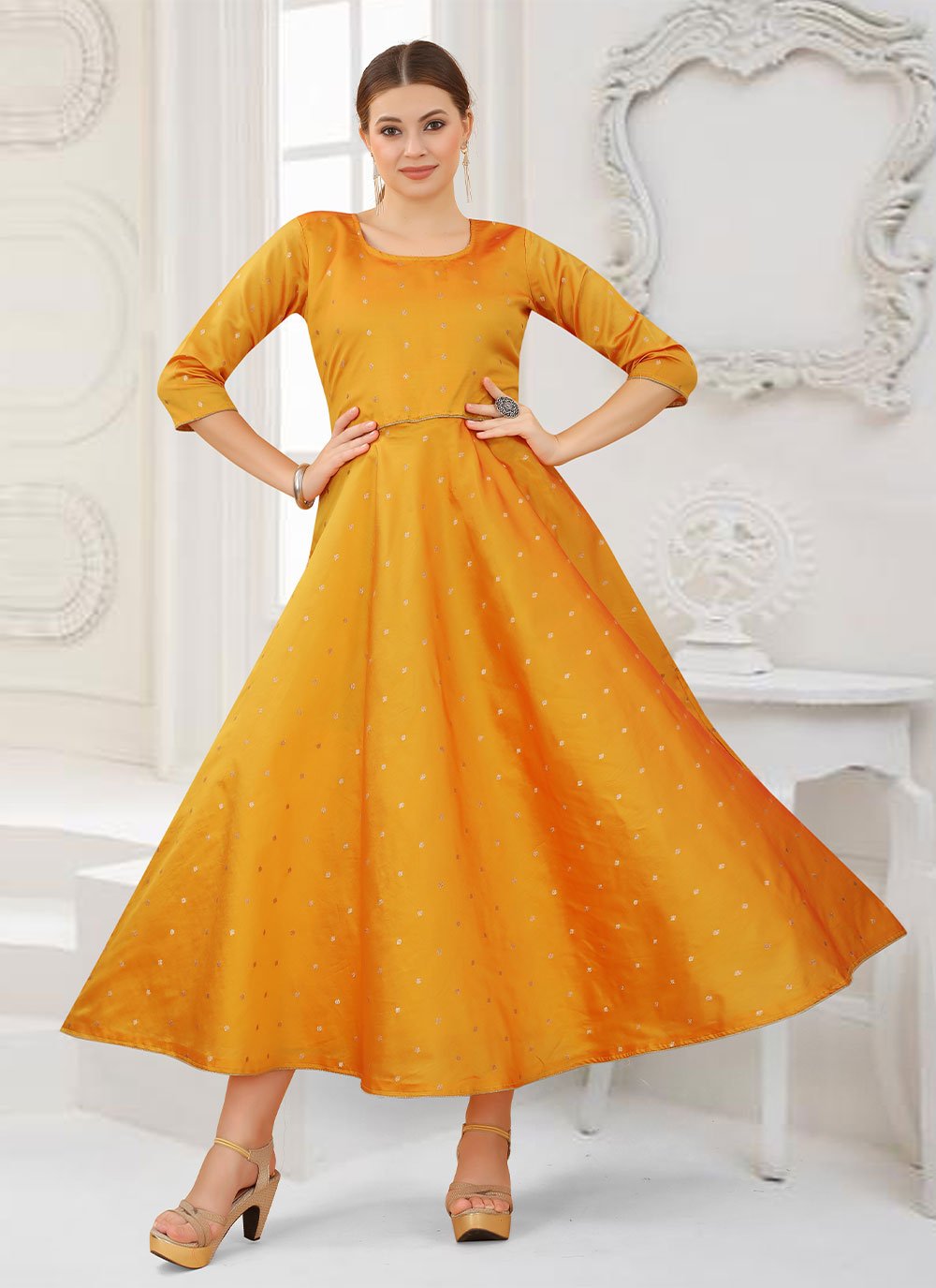 Silk Yellow Gown 