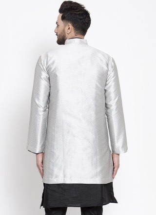 Silver Dupion Silk Fancy Jacket Style