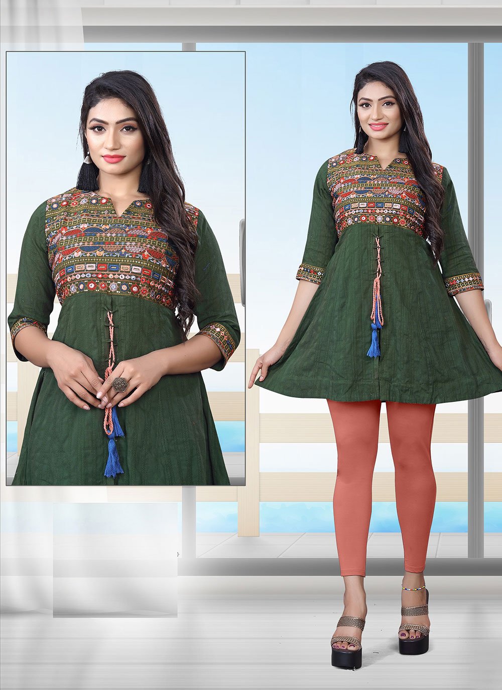 South Cotton Kurti With Pant Set, Size: M To Xxl