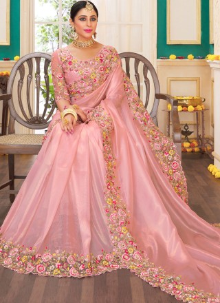 Traditional Designer Saree In Pink