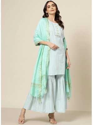 Turquoise Readymade Salwar Suit