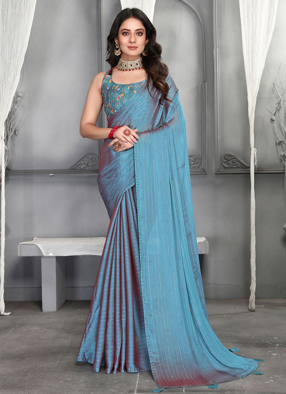 Shop Elegant Lilac Mul Cotton Saree | Mul Mul Sarees Online