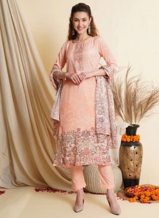 Tussar Silk Cream Trendy Salwar Suit