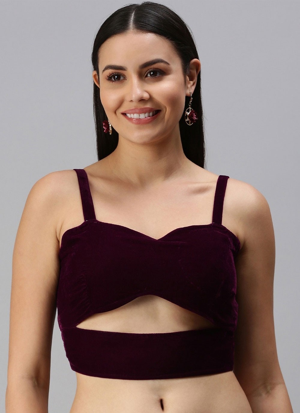 Velvet Blouse in Wine buy online