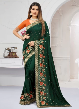 Vichitra Silk Wedding Designer Saree