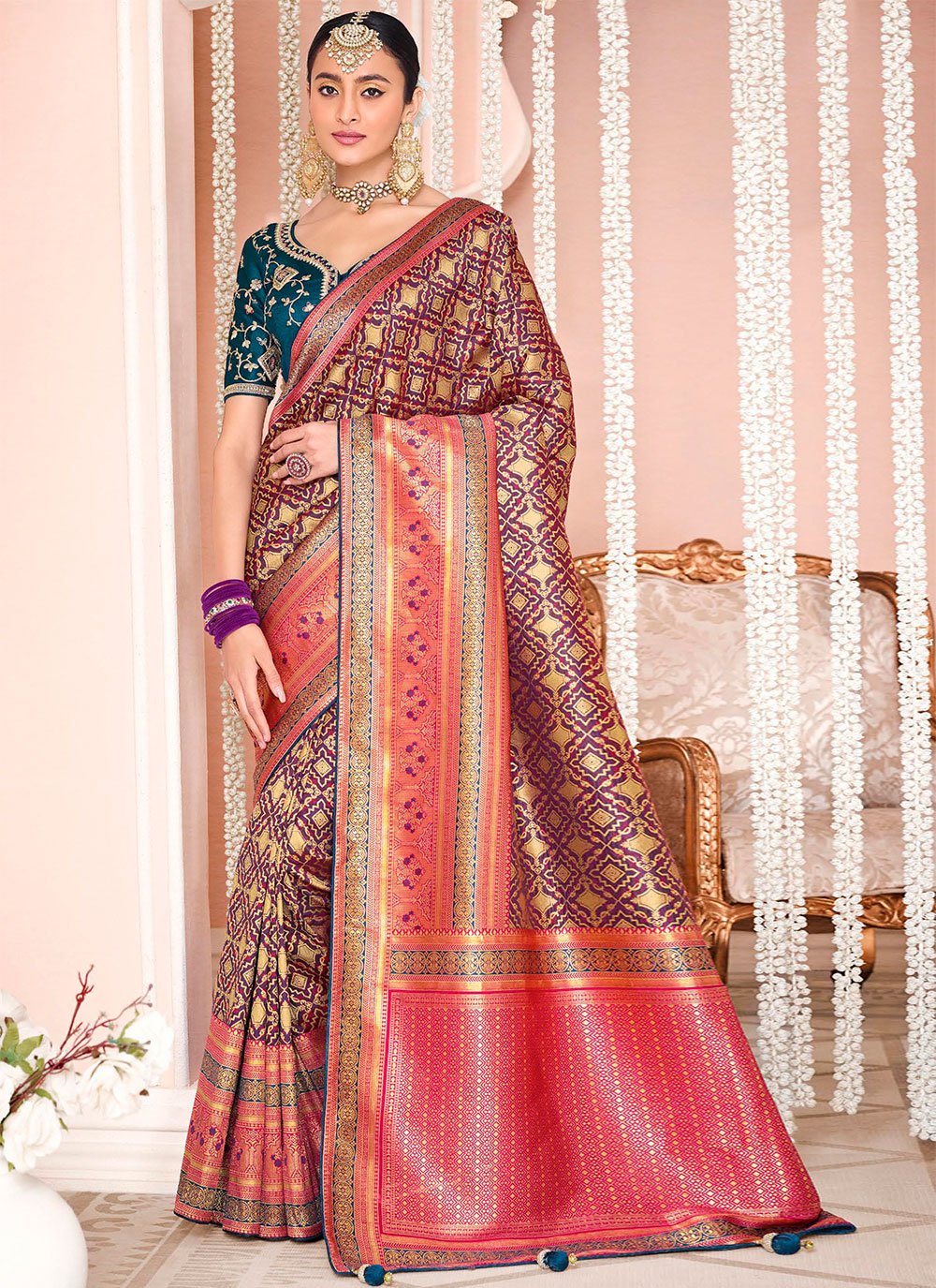 Viscose Multi Colour Weaving Classic Saree