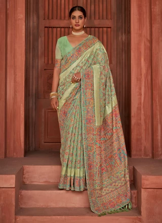 Weaving Green Casual Saree